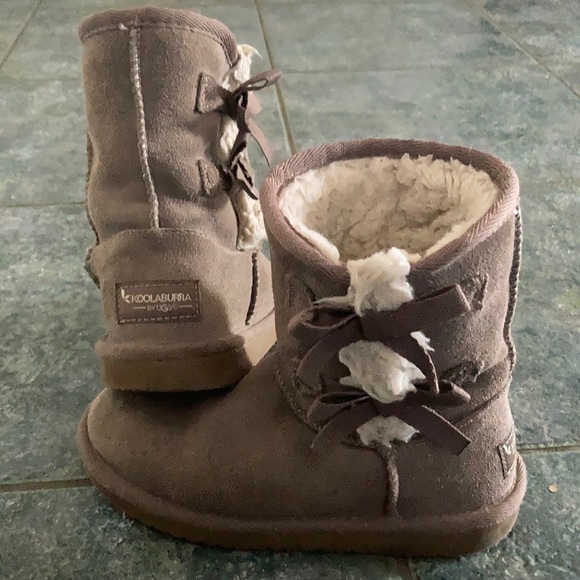 UGG Other - Ugg suede koolaburra kids Bailey bow boots